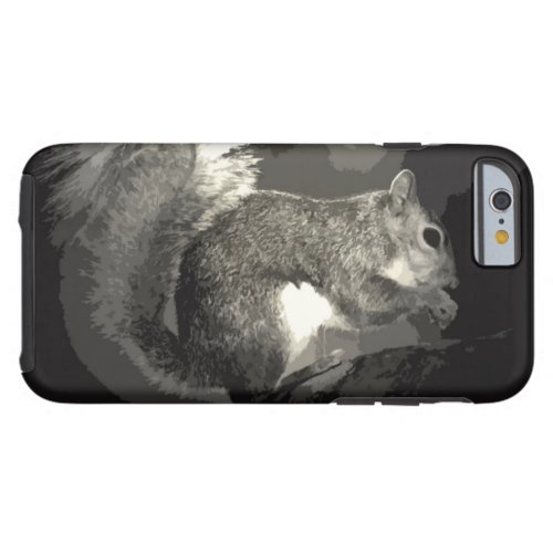 Black White Pop Art Style Squirrel Eating Nuts Tough iPhone 6 Case