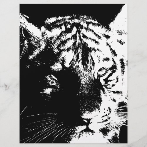 Black  White Pop Art Tiger