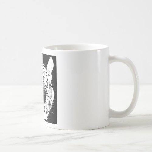Black  White Pop Art Tiger Coffee Mug