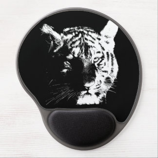 Black & White Pop Art Tiger Gel Mouse Pad