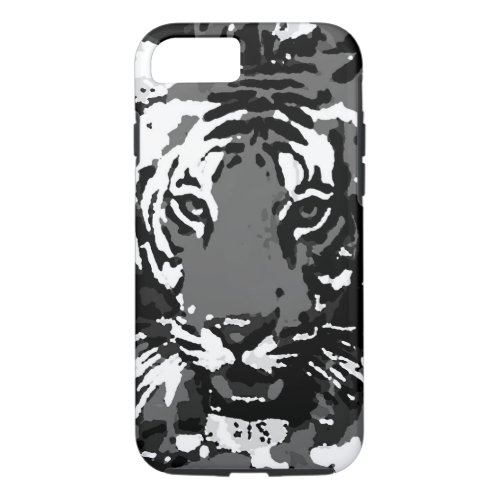 Black White Pop Art Tiger Tough iPhone 7 Case