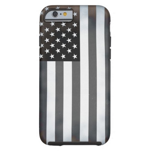 Black  White Pop Art US American Flag Tough iPhone 6 Case