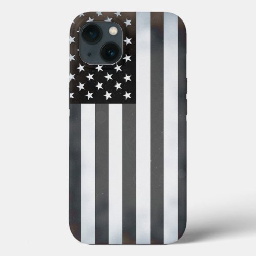Black  White Pop Art US American Flag iPhone 13 Case