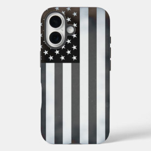Black & White Pop Art US American Flag iPhone 16 Case