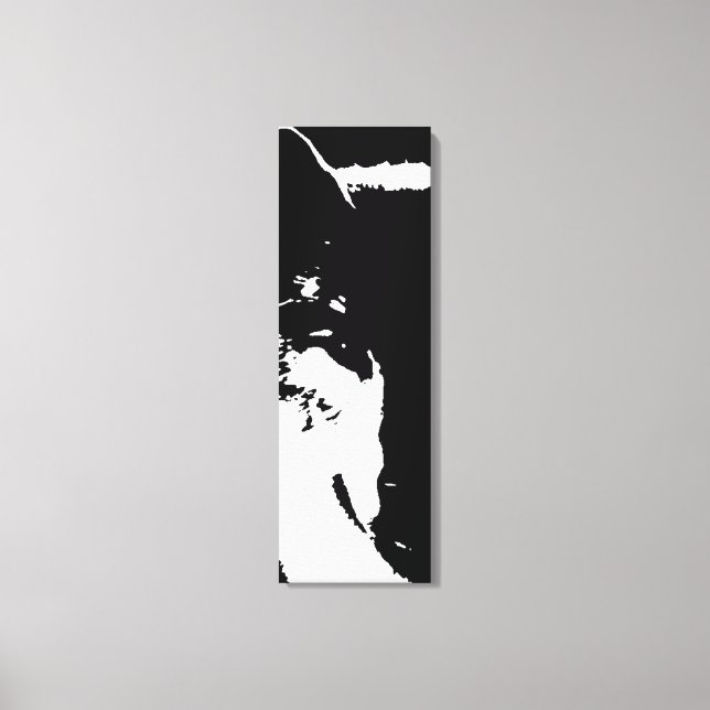 Black & White Pop Art Wolf Canvas Print (Front)