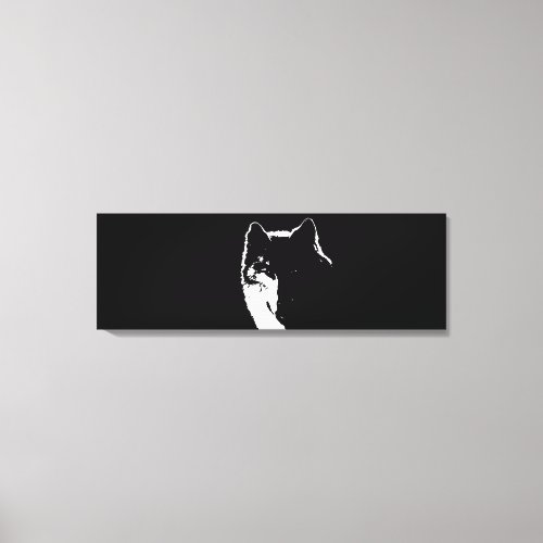 Black  White Pop Art Wolf Canvas Print