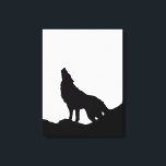 Black & White Pop Art Wolf Howling at Moon Canvas Print<br><div class="desc">A wolf is still a wolf,  even when he's alone. Perhaps a wolf is even more of a wolf when he's alone.</div>