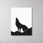 Black & White Pop Art Wolf Howling at Moon Canvas Print<br><div class="desc">Howling Wolf at Moon Pop Art Image - Wolf Howling at Moon Digital Comic Style Animal Art - College Pop Art - Wild Animals - World of Extreme Animals - Most Ferocious Creatures Computer Images</div>