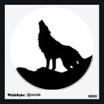 Black & White Pop Art Wolf Howling at Moon Wall Decal<br><div class="desc">Howling Wolf at Moon Pop Art Image - Wolf Howling at Moon Digital Comic Style Animal Art - College Pop Art - Most Ferocious Creatures Computer Images</div>