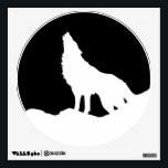 Black & White Pop Art Wolf Howling at Moon Wall Sticker<br><div class="desc">Howling Wolf at Moon Pop Art Image - Wolf Howling at Moon Digital Comic Style Animal Art - College Pop Art - Wild Animals - World of Extreme Animals - Most Ferocious Creatures Computer Images</div>