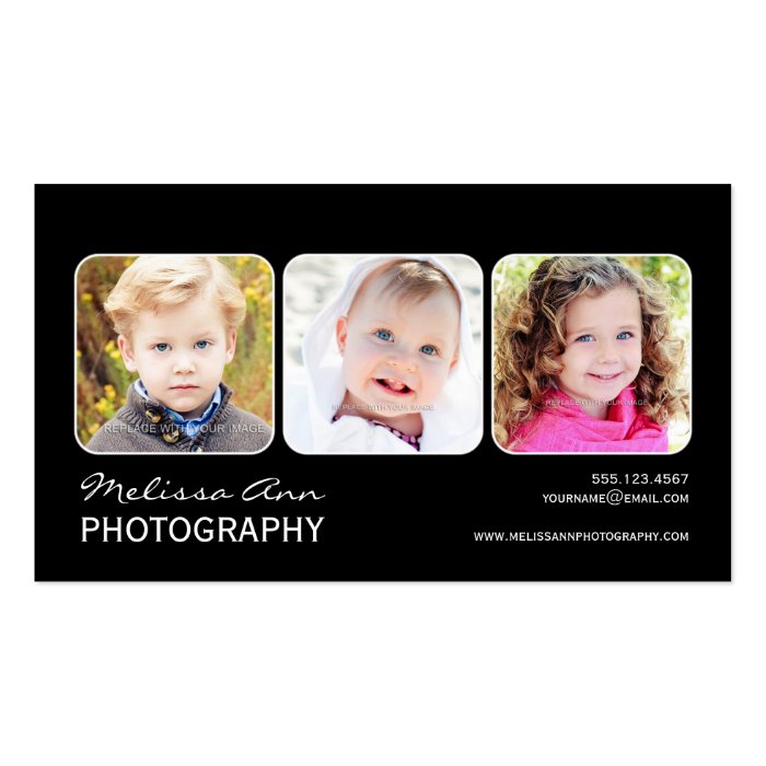 Black & White Portrait Photographer Business Card