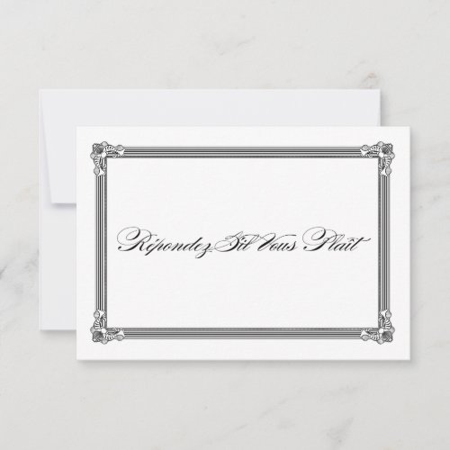 Black  White Poster Style Wedding RSVP