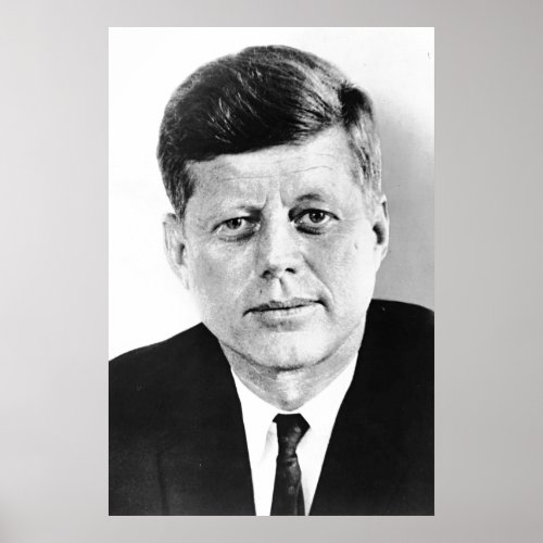 Black  White President JFK John F Kennedy Poster