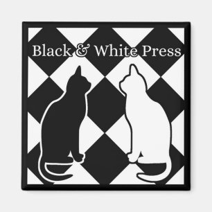 Black & White Press Cats Magnet