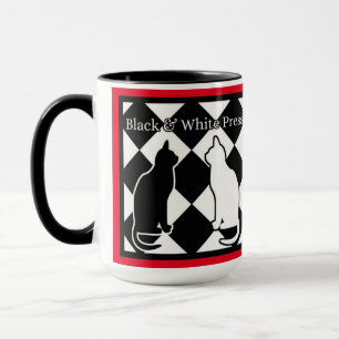 Black & White Press Cats Mug