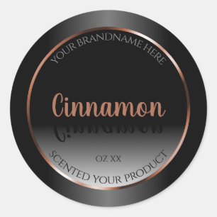 Black White Product Label Shimmery Rose Gold Frame