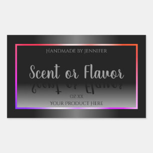 Black White Product Labels Colorful Rainbow Frame