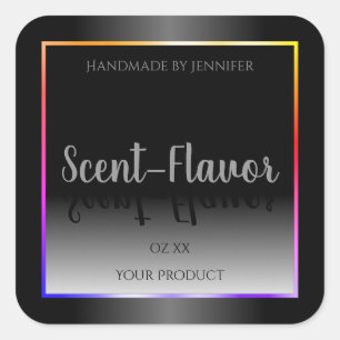 Black White Product Labels Colorful Rainbow Frame