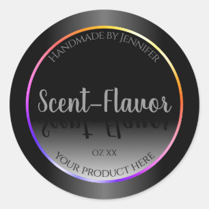 Black White Product Labels Colorful Rainbow Frame