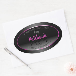 Black White Product Labels Pink Purple Frame Logo