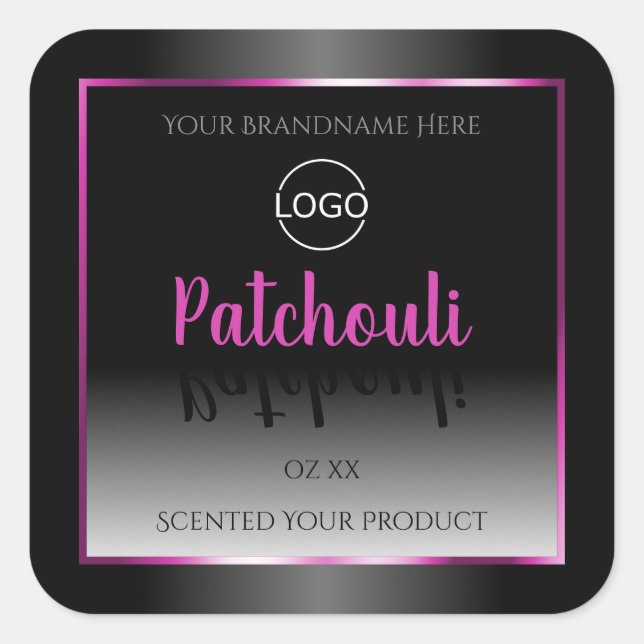 Black White Product Labels Pink Purple Frame Logo (Front)