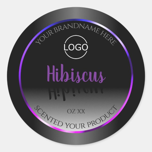 Black White Product Labels Purple Pink Frame Logo (Front)