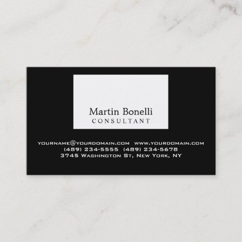 Black White Professional Business Card