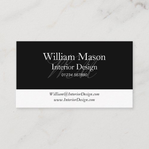 Black &amp; White Professional Business Card