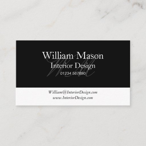 Customizable Black &amp; White Professional Business Card