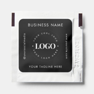 Black & White Professional Business Custom Logo Hand Sanitizer Packet