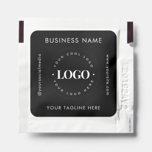 Black  White Professional Business Custom Logo Hand Sanitizer Packet