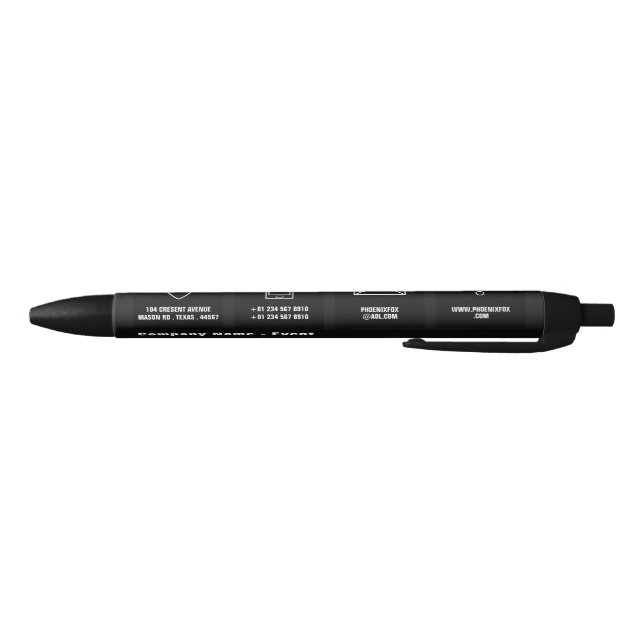 Black & White Professional Icon, Company/Event Pen (Bottom)