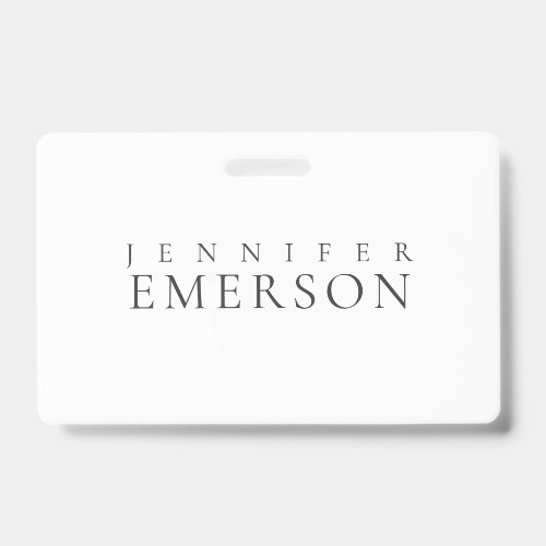 Black white professional minimalist modern plain badge