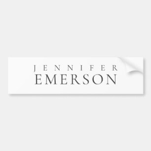 Black white professional minimalist modern plain bumper sticker