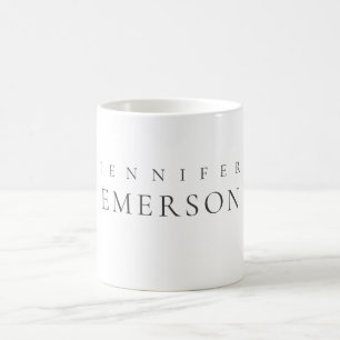 Black white professional minimalist modern plain coffee mug