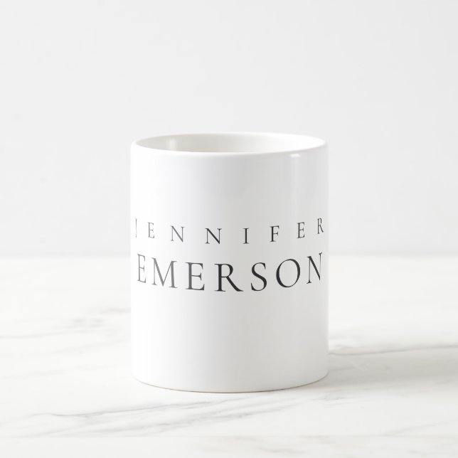 Black white professional minimalist modern plain  coffee mug (Center)