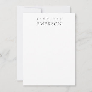 Black white professional minimalist modern plain note card