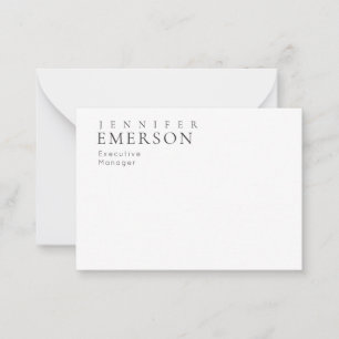 Black white professional minimalist modern plain note card