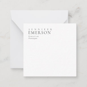 Black white professional minimalist modern plain note card