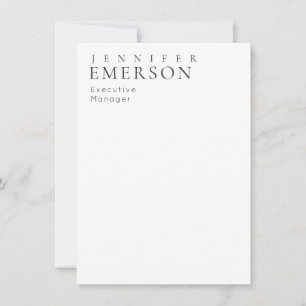Black white professional minimalist modern plain note card