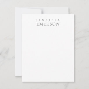 Black white professional minimalist modern plain  note card