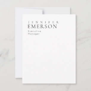 Black white professional minimalist modern plain note card