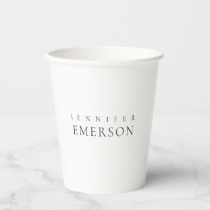 Black white professional minimalist modern plain  paper cups