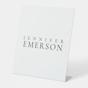 Black white professional minimalist modern plain pedestal sign