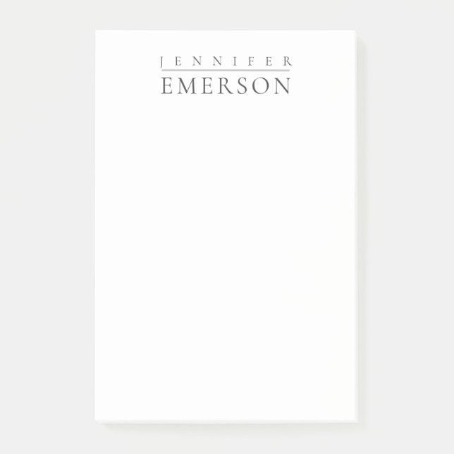 Black white professional minimalist modern plain  post-it notes (Front)
