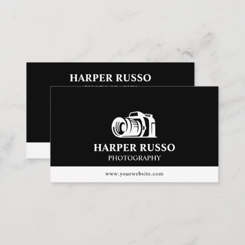 Black  White Professional Photography  Business Card