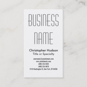 Black White Professional Plain Business Card