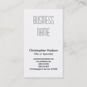 Black White Professional Plain Business Card