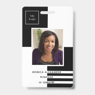 Black white profile photo business corporate badge