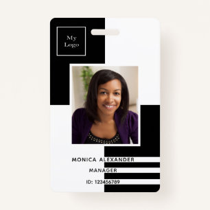 Black white profile photo business corporate badge